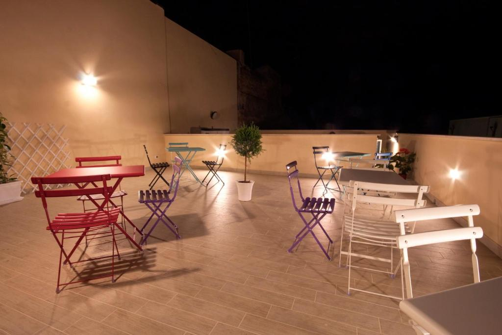 Rooftop terrace at Residenza Le Zagare in the evening